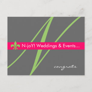 Monogram fleur de lis event planner briefkaart #2