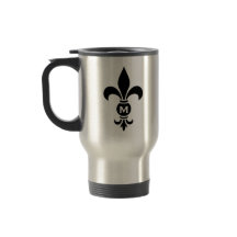 Monogram Fleur De Lis Modern Simple Black & White