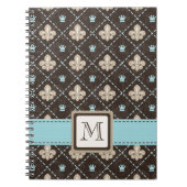 Monogram Fleur de Lis Spiral Notebook Journal Blue Notitieboek (Voorkant)