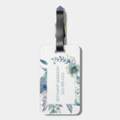 Monogram Floral Aangepast Bagagelabel (Achterkant verticaal)