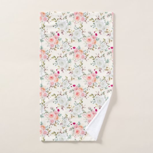 Monogram Floral Bad Handdoek (Handdoek)