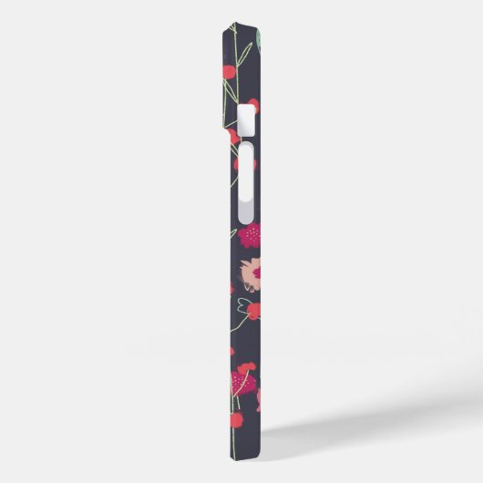 Monogram Floral Black Roze Case-Mate iPhone Case (Achterkant / Links)