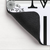 Monogram  Floral Black Stripes Muismat (Hoek)