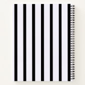 Monogram  Floral Black Stripes Notitieboek (Achterkant)
