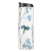 Monogram Floral Blue White Thermosbeker (Geroteerd rechts)