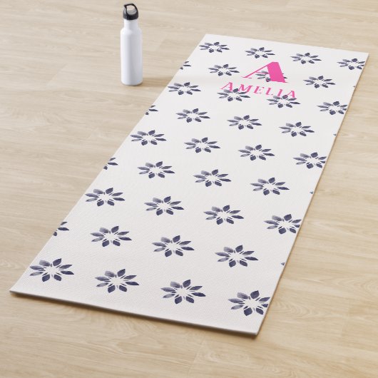Monogram Floral Blue Yogamat (In situ)