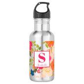 Monogram Floral Botanical Waterfles (Voorkant)