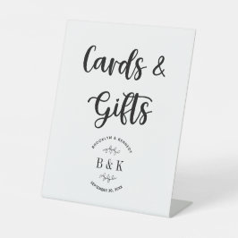 Monogram Floral Botanical Wedding Cards & Gifts Reclamebord Met Voetstuk