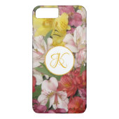 Monogram Floral Bouquet Design iPhone Case (Achterkant)