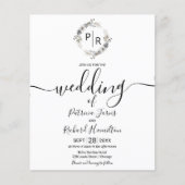 Monogram Floral Budget Weddenschap (Voorkant)