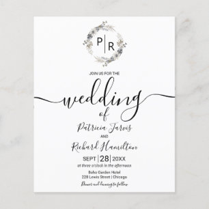 Monogram Floral Budget Weddenschap