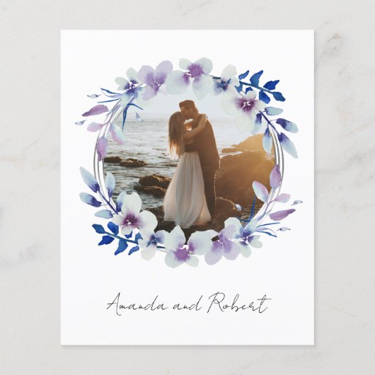 Monogram Floral Budget Wedding Invitations (Achterkant)