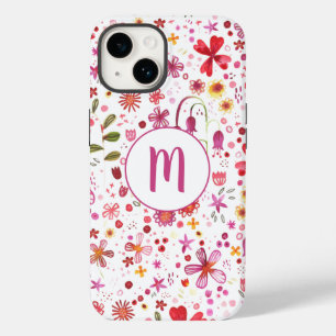 Monogram Floral Cottagcore Case-Mate iPhone 14 Hoesje