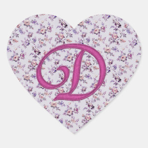Monogram Floral  D Hart Sticker