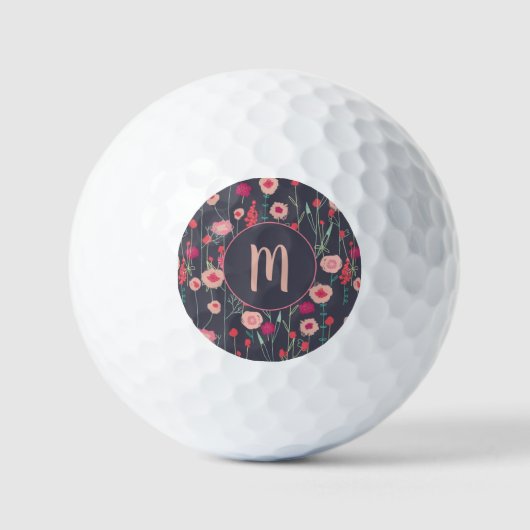 Monogram Floral Dark Golfballen (Voorkant)