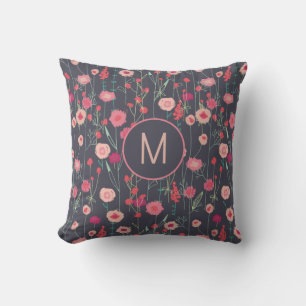 Monogram Floral Dark Kussen