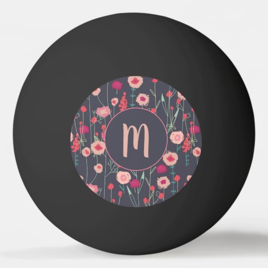 Monogram Floral Dark Pingpongbal (Voorkant)