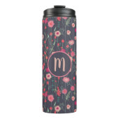 Monogram Floral Dark Thermosbeker (Voorkant)