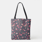 Monogram Floral Dark Tote Bag (Achterkant)