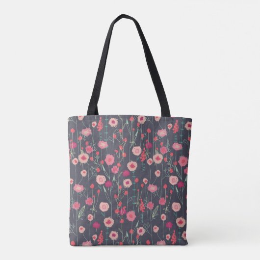 Monogram Floral Dark Tote Bag (Achterkant)