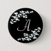 Monogram Floral Deco Button (Voorkant)