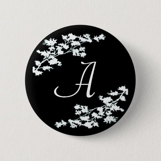 Monogram Floral Deco Button (Voorkant)
