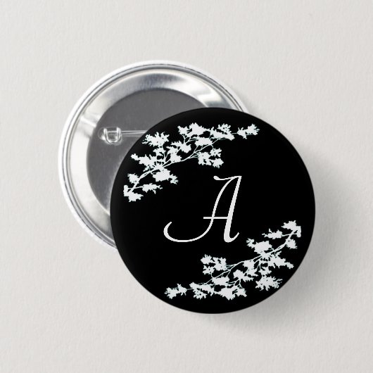Monogram Floral Deco Button (Voorkant /achterkant)