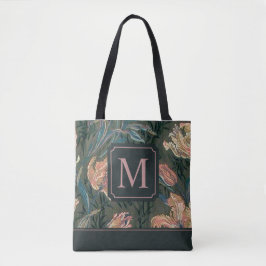  monogram Floral Design | Canvas tas