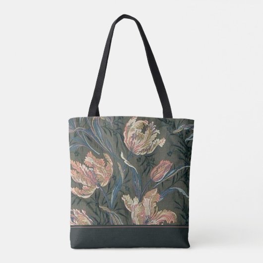 monogram Floral Design | Canvas tas (Achterkant)