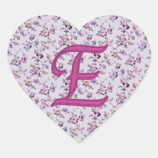 Monogram Floral  E Hart Sticker (Voorkant)
