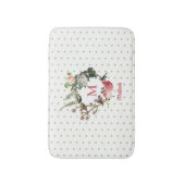 Monogram  Floral en Bird Wreath Polka Dots Badmat (Voorkant Verticaal)