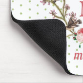 Monogram Floral en Bird Wreath Polka Dots Muismat (Hoek)