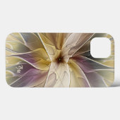 Monogram Floral Fantasy Gold Eggplant Abstract Case-Mate iPhone Case (Achterkant (horizontaal))