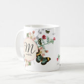 Monogram  Floral flacons Wit Aangepast Koffiemok (Voorkant links)