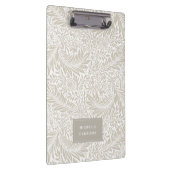 Monogram Floral Foliage Beige White Elegant Klembord (Rechts)