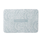 Monogram Floral Foliage Elegan Dusty Blue Badmat (Voorkant)