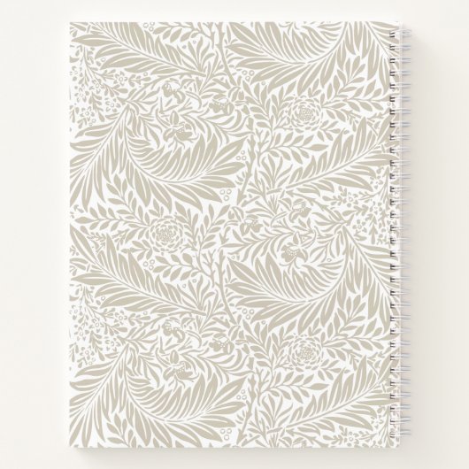 Monogram Floral Foliage William Morris Elegant Notitieboek (Achterkant)