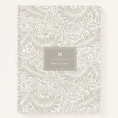 Monogram Floral Foliage William Morris Elegant Notitieboek (Voorkant)