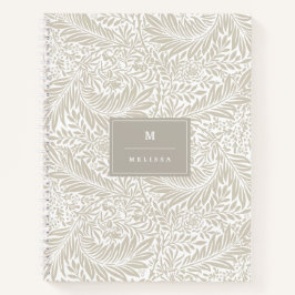 Monogram Floral Foliage William Morris Elegant Notitieboek