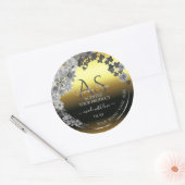 Monogram Floral Gold Silver Grey Product Labels (Envelop)