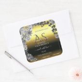 Monogram Floral Gold Silver Grey Product Labels (Envelop)