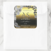 Monogram Floral Gold Silver Grey Product Labels (Tas)