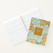 Monogram Floral Greenery Botanical Yellow Green Notitieboek (Binnen)