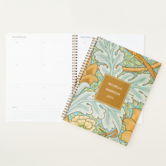 Monogram Floral Greenery Botanical Yellow Green Planner (Display)