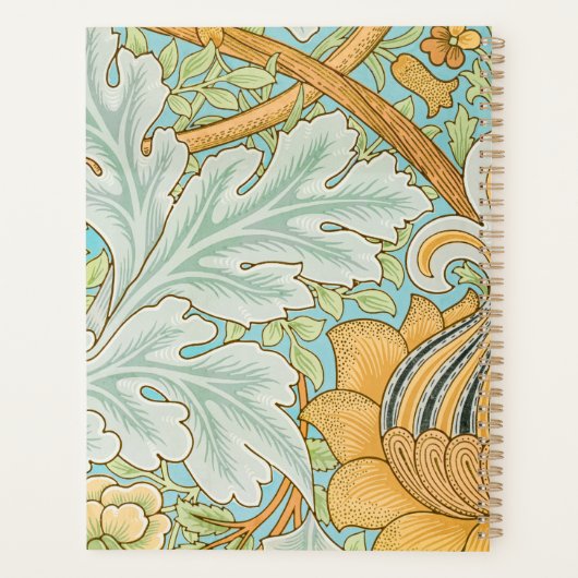 Monogram Floral Greenery Botanical Yellow Green Planner (Achterkant)