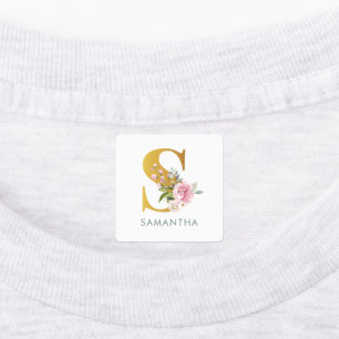 Monogram: Floral Greenery Iron on Clothing Labels