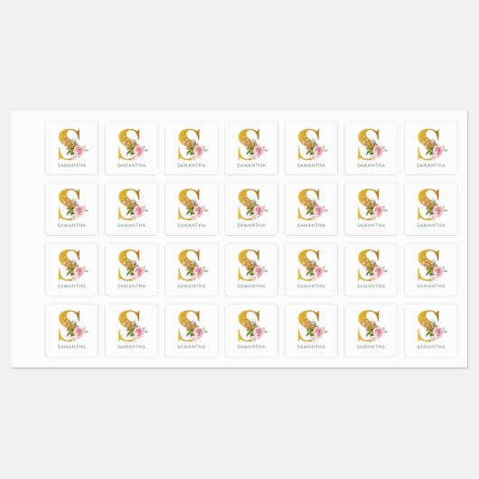 Monogram: Floral Greenery Iron on Clothing Labels (Vel)