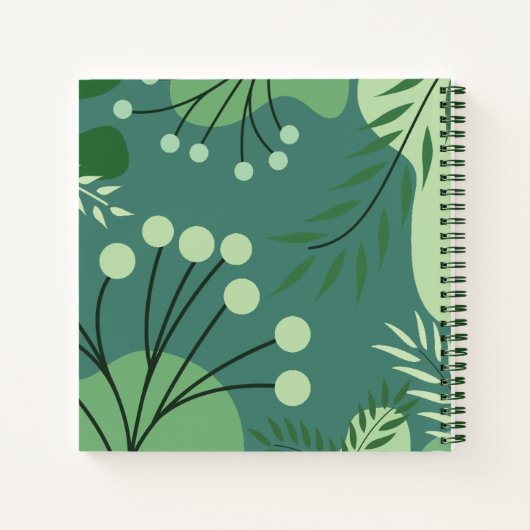 Monogram Floral Greenery Spiral Notitieboek (Achterkant)