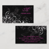 Monogram Floral Grunge Visitekaartje (Voorkant / Achterkant)