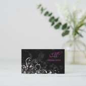 Monogram Floral Grunge Visitekaartje (Staand voorkant)